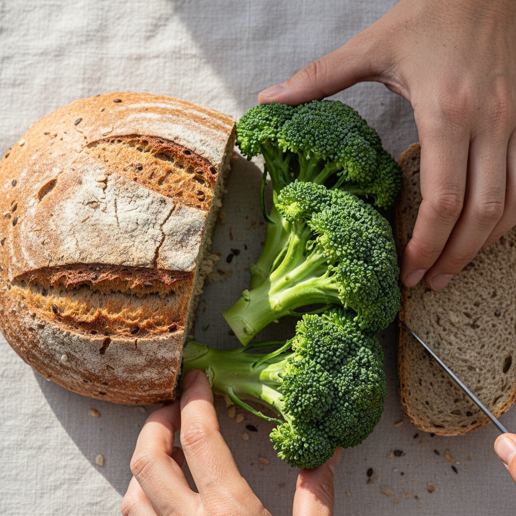 Hroma avots — brokoļi un graudi